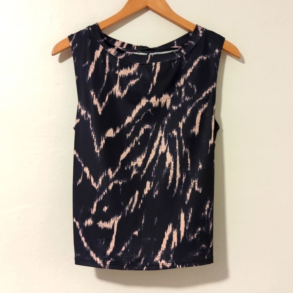 New Jo+Jax Workout Sleeveless Yoga Dance Tank Top Open Tie Back in Onyx Sz XS